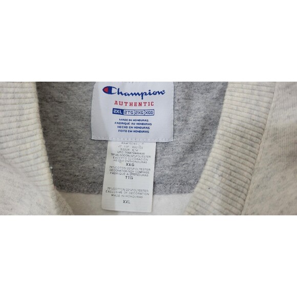 Champion Sweatshirt Mens 2XL Blank Casual White Fleece Crewneck BLANK Sweater - Picture 5 of 10